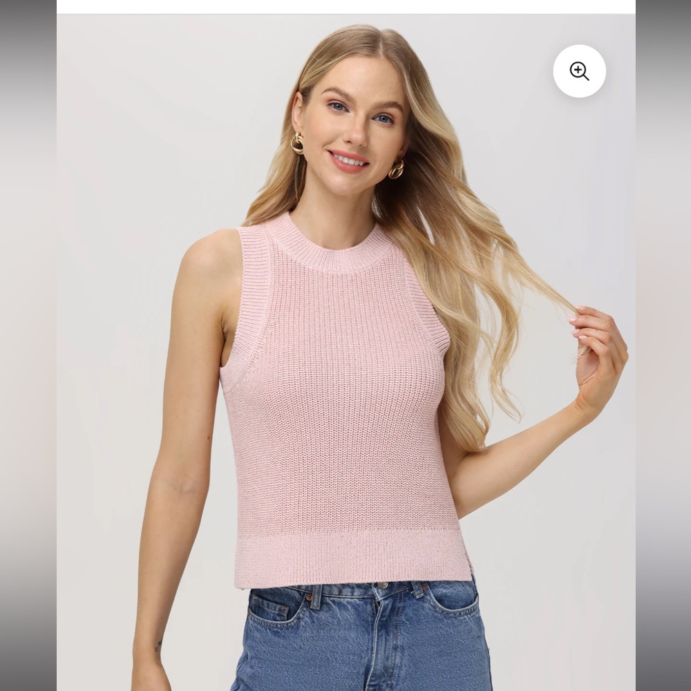 525 America  DEMI: METALLIC CREWNECK TANK in lotus.